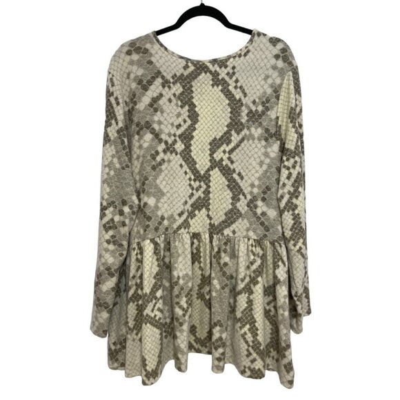 NANETTE‎ LuLaRoe Cardigan Cover Up 3XL NWT Neutral Grey White Snakeskin Stretchy - Picture 12 of 14